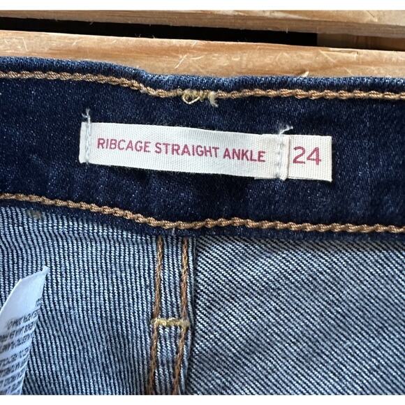 NWT $69.99 Levi’s Ribcage Straight Ankle Jeans Size 24 Women’s Blue - Picture 3 of 12